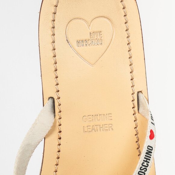 Love Moschino Black PVC Logo-Strap Thong Sandals - Picture 10 of 10